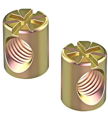Qrity 20 Pièces Écrous Transversaux M6 x 10mm Écrou Cylindrique, Écrou Cylindrique Symétrique à Goujon Croisé Goupille, pour Meubles, Chaises, Lits