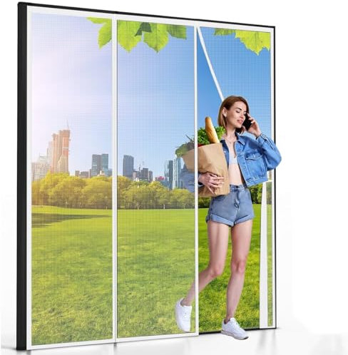 Store Moustiquaire Fenetre De Toit 225x245cm Blanc Moustiquaire sur Mesure AimantéE Rideau Porte Moustiquaire Magnétique Porte Porte Moustiquaire Magnétique