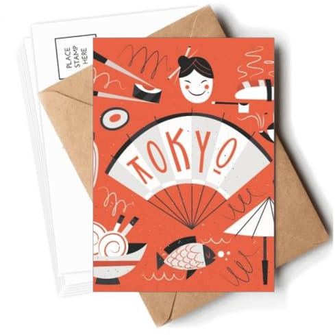 Sushi Geisha Japan Tokio Japanische Postkarten Umschläge Blanko Notizkarten Versand