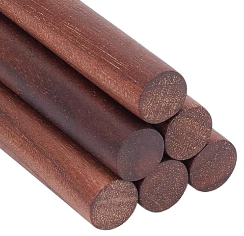 OLYCRAFT 14 varillas de madera de nogal de 15 x 1,2 cm, tacos de madera para manualidades, palos redondos sin terminar, bloques de tallado de madera para modelos, manualidades, artes y tallado de