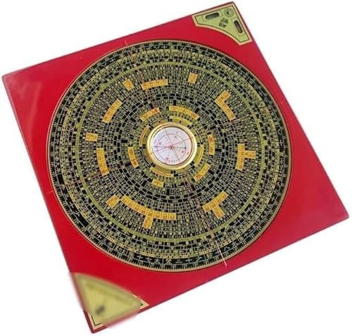ADFVGG Kompass mit acht Diagrammen, alter Kompass, Feng Shui Luo Pan, alter chinesischer Ying-Yang-Berufskompass, quadratische Metalloberfläche, Luopan-Meisterbedarf, Heimdekoration, Geschenk