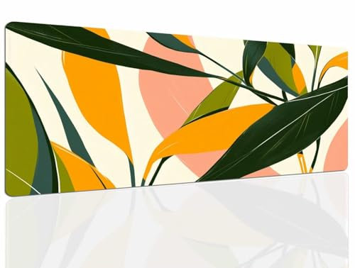 Tapis de Souris Orange, Tapis Souris XXL, 1600x800x4mm Tapis de Bureau Gaming AntidéRapant, Tapis Bureau étanche, sous-Main pour Clavier et Souris, Mouse Pad Mat, pour Gamer, Ordinateur, Pc 823