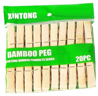 Rockreyoa Lot de 20 pinces à linge en bois respectueuses de l'environnement - Petites pinces à linge en bois - Pinces à linge en bois durables - Pinces décoratives - 6 cm - Naturel
