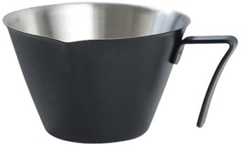 Montalatte Tazza da caffè graduata in acciaio inossidabile da 2 pezzi con manico e beccuccio, ideale for le bevande del bar di casa, for l'uso in hotel Bricco Per Latte(Black)