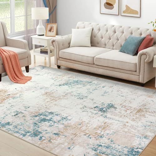 OUZUIU beige vuxen sovrumsmatta sängmatta imitation kashmir retro kort lugg halkfri vardagsrum maskintvättbar modernt vardagsrum matsal vikbar 180 x 240 cm matta