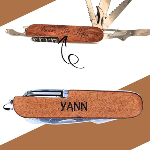 Générique Couteau Suisse Personnalisé avec Écriture Manuscrite – Cadeau personnalisé homme, Papa, Mari, Enfant