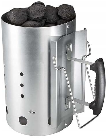 Charcoal Starter – Large 26cm Chimney Grill Lighter with Dual Handles – Quick Ignition for Charcoal & Briquettes – Ideal for Grills from Ø17cm