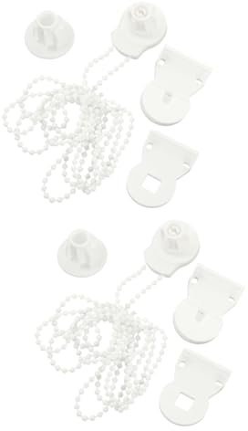 Ciieeo 4 Set Accessori per Tende Avvolgibili Kit con Catena Perline e Raccordi per Tapparelle Facile Installazione e Utilizzo per Finestre Casa