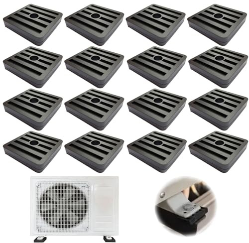 16 Stk Klimaanlagen Schwingungsdämpfer Klimaanlage aus Gummi Schwarz Vibrationsdämpfer Klimaanlage Antivibrationsfüße 4.7 x 4.7 x 0.8 cm Gummipuffer Geeignet für Klimaanlagen Waschmaschinen Laufbänder