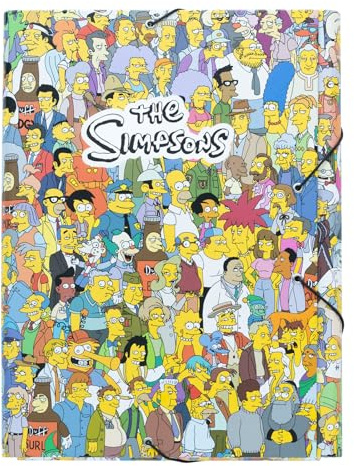 Grupo Erik Mappe A4 Sammelmappe Die Simpsons Fanartikel Dokumentenmappe Gummizug - Heftmapppe A4 Eckspanner Ordnungsmappe Büro Schul Zubehör The Simpsons Geschenke Merch