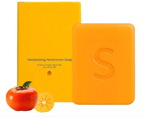 Persimmon Body Wash for Body Odor Removal, Persimmon Soap Bar for Strong Odor Smell Remove, Fresh Scent, Deodorant Bath Soap for Women,Men, Deeply Cleansing & Moisturizing