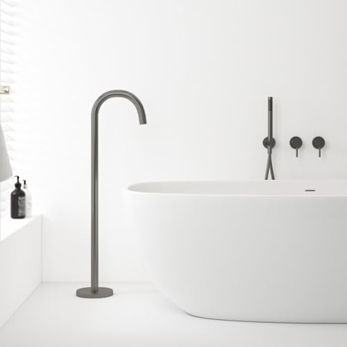 Standarmatur Badewanne Freistehend Grau Schwanenhals Badewannenarmatur Unterputz Set Kaltes und warmes Wasser