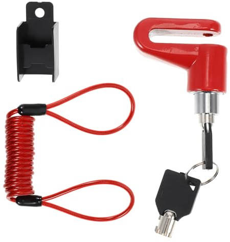 TOYANDONA Verrou de Frein à Disque Acier avec Câble de Rappel Rouge Antivol Moto et Vélo Capteur de Vibration Étanche et Antirouille Protection Sécurisée Le Vol