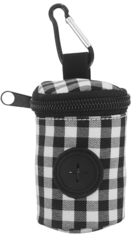 TOVINANNA Dispensador Portátil de Bolsas para Pañales y Excrementos de Perro con Clip de Mosquetón en Poliéster Negro, Adecuado para Paseos y Salidas Familiares