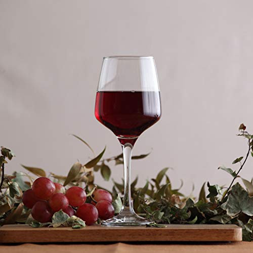 LAV 6x Clear 295ml Lal White Wine Glasses - Small Glass Red Rose Long Stem Cocktail Party Drinking Goblet Gift Set