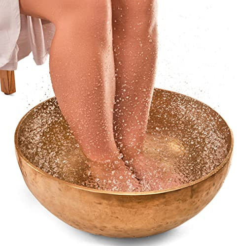 MASSAGE-EXPERT Große Tibetische Klangschale [Ø 46 cm, bis Schuhgröße 40, 8.500 Gramm], Tiefer Ton für Klangbad, Yoga, Meditation, Profi-Qualität