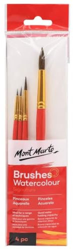 Mont Marte Gallery Series Pinsel-Set, Aquarell, 4 Stück