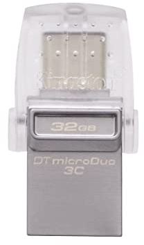 Kingston Technology DTDUO3C/32GB Data Traveler 32 GB micro Duo Type C USB 3.1 Gen 1/USB 3.0 Flash Drive, Silver