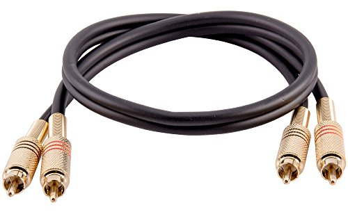Seismic Audio SAPRCA2-BK Premium Black 2 Foot Dual RCA Male to Dual RCA Male Audio Patch Cable