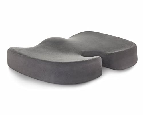 Linenspa Cojín para coxis ergonómico de espuma con partículas de gel – cojin silla oficina y apoyo para largos períodos de sentado