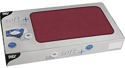 Papstar, 20 Mitteldecken, stoffähnlich, Vlies soft selection plus 80 cm x 80 cm bordeaux, #84921