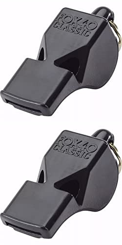 Fox 40 Classic Whistle Referee Safety Alert Dog Rescue, Lifeguard-Black (2-Pack)