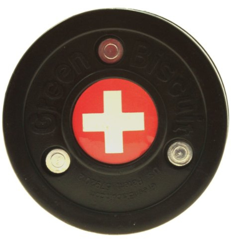 Green Biscuit olimpico bandiere, originale hockey training Puck – per passare, toe-drags, bastone e manipolazione (Country Choice), Switzerland, One Size