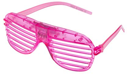 Ultra® blinkende Retro-Brille mit LED, für Kostümpartys, Partys, Events, für Kinder und Erwachsene, ULEDSHUT1, Pink, ULEDSHUT1