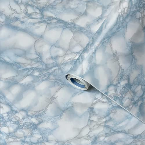 Venilia Klebefolie Marmor-Optik Blau, Marmorstein Folie, Granit-Marmor-Look, Dekofolie, Möbelfolie, Tapeten, selbstklebende Folie, 45cm x 2m, 95µm (Stärke: 0,095 mm), 53359
