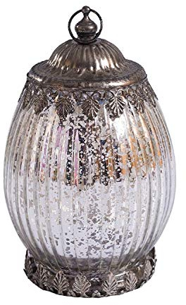 Jinfa LED Deko Glas Laternen – Warmweißes Stimmungslicht, Batteriebetrieben & Kabellos – Vintage Design, Edel & Dekorativ – Perfektes Geschenk für Zuhause, Balkon & Wohnzimmer