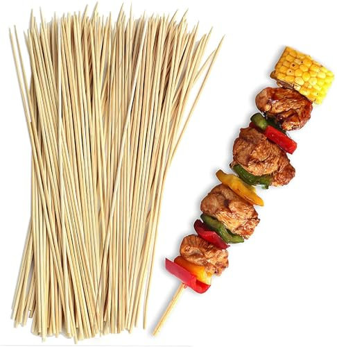 MATANA 500 Pinchos de Bambú (15cm) - Palitos Brochetas de Madera, Palillos para Fondue, Barbacoa, Frutas, Carne, Cocktail, Manualidades - Natural y Biodegradable
