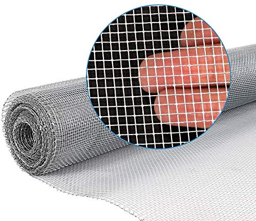 AMAGABELI GARDEN & HOME 36in x 50ft 1/8 inch Hardware Cloth 27 Gauge Galvanized Steel Chicken Wire Mesh Roll Fence Mesh for Bee Screen Plant Supports Poultry Netting Square Snake Fencing Gopher