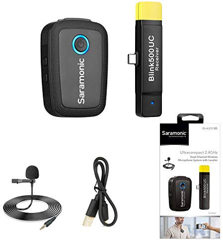 Saramonic 2,4 GHz Ultracompact Système de Microphone sans Fil Laurier Blink500 B5 Récepteur USB-C Plug & Play pour appareils Android