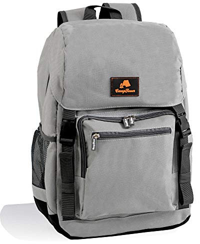 CampFeuer Kühlrucksack 20 Liter | leicht und wasserdicht | grau | Isoliertasche für BBQ, Camping, Strand und Outdoor Aktivitäten