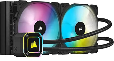 Corsair Dissipatore a Liquido 33 LED RGB CAPELLIX Ultra-Luminosi, Due Ventole PWM ML RGB da 140 mm, 400 a 2.000 RPM, Modalità Zero RPM, iCUE Commander CORE Incluso, Nero, Radiatore di 280mm