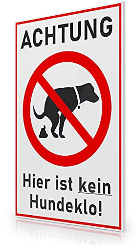 FLAGLY kein Hundeklo Schild 30x20cm aus 3mm PVC Hartschaumplatte MADE IN GERMANY - stabiles Hinweisschild/Warnschild, wetterfest & UV-beständig - Hier kein Hundeklo Schild