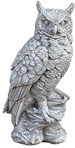 stoneandstyle Steinfigur Eule Uhu groß naturgetreu frostfest Steinguss