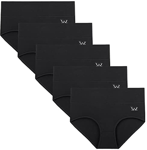 TANSTC Underwear for Women, Cotton High Waist Knickers Multipack of 5