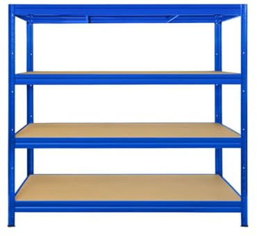 Scaffali ad alta resistenza, scaffale ad incastro, scaffale per carichi pesanti, scaffale in metallo, scaffale da ufficio - Grande scelta (200 x 150 x 60 cm, Blu)