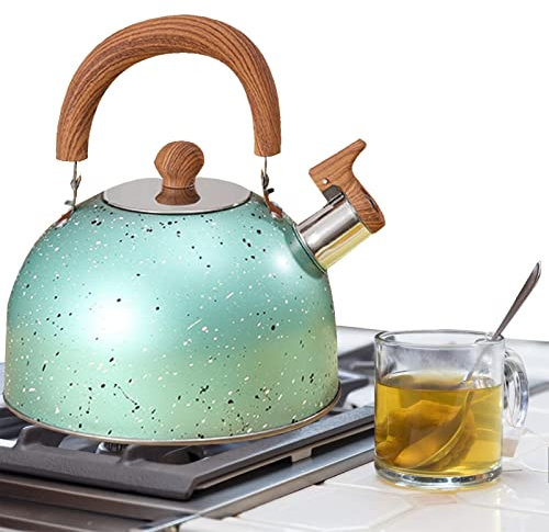 Gusengo agua sibilante inducción, 2 l tetera agua silbido, té acero inoxidable con mango resistente al calor, para cocina gas e inducción