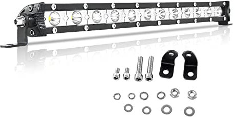 RIGIDON 18cm 30W Phare de Travail Led light Barre, Rangée Unique 12V 24V inondation Projecteur LED Voiture Etanche pour 4x4 Voiture Camion Tracteur Bateau, 6000K Blanche feu antibrouillard