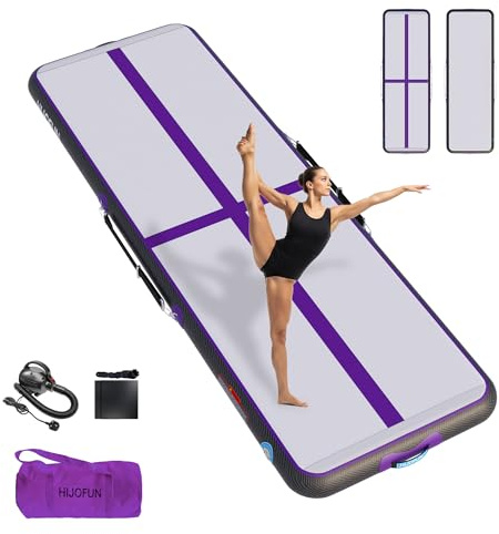 HIJOFUN Aufblasbare Gymnastik Tumbling Matten 3/4/5/6/7/8 Meters 20CM Höhe Trainings Matte Länge Bodenmatte Inflatable Yoga Matte Taekwondo Air Floor Track