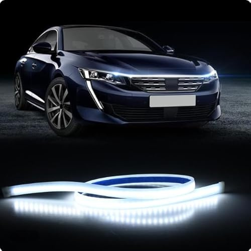 Striscia LED Cofano Auto Faro Luce Diurna Luminosa Sequenziale Accensione a Scorrimento Macchina Camion SUV 150 cm Luce Flessibile Impermeabile 600K Universale Profilo Coperchio del Motore