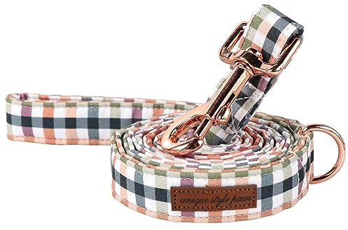 Unique style paws Plaid Hundeleine Match Plaid Hundehalsband, Robuste Strapazierfähige Baumwolle Hundeleine, Hundetraining Leine für Kleine Mittlere Große Hund