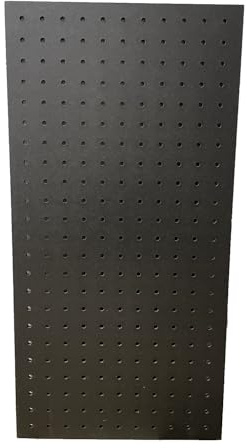 Black Wall Mounted MDF Peg Board - Size - 600mm x 300mm - 6mm Holes - Great as Tool Organiser - To be used with Wooden Dowels 6mm not included with item