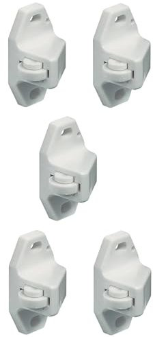 cyclingcolors 5x Rollenschnäpper zum Schrauben Feder Weiß Kunststoff möbel Türstopper Türschnäpper Möbelschnäpper Möbel