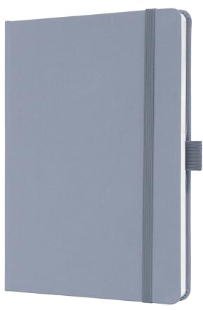 Sigel Notizbuch Jolie A5 liniert Tagebuch Flieder Hardcover 100 g Papier | JN407, Textileinband, Gummiband, Stifteschlaufe, Einstecktasche, vegan