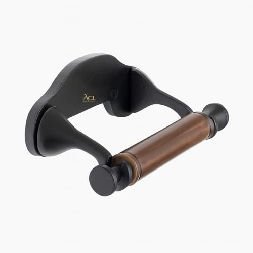 Assorted Collections Toilet Roll Holder Wall Mounted – Cast Iron Matt Black Toilet Paper Holder for Bathroom - Novelty Toilet Roll Holder with Included Hardware (Plain Black)