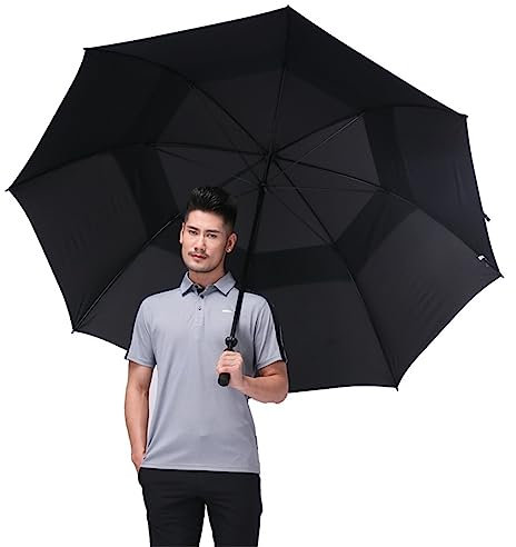 CunTo 150 cm großer Golfschirm, 68 Zoll extra großer winddichter Business-Regenschirm, Regenschirm mit langem Griff, doppellagiger Sonnenschirm-Sonnenschirm für Männer/Frauen