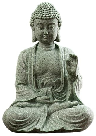 Buddhastaty mini Buddha Buddah prydnad sandsten medling Buddha mediterande tillbehör för zen trädgård stil 2 lilla Buddha Buddha Figur Garten Buddha dekor